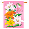 Lilies House Banner, Lilies Floral Garden Flag