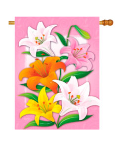 Lilies House Banner, Lilies Floral Garden Flag