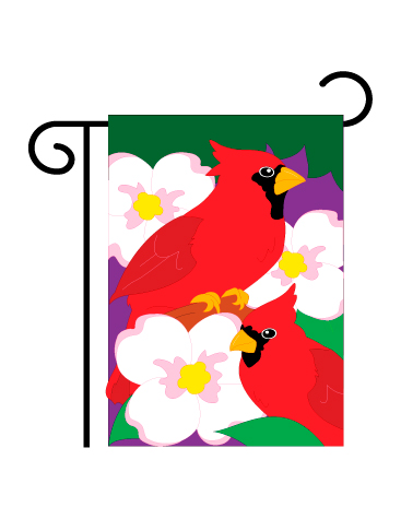 Twin Cardinals Garden Flag