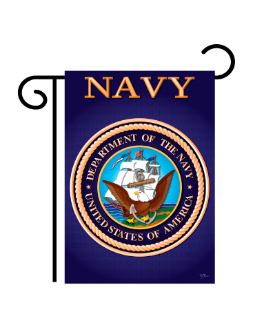 Navy Emblem Garden Flag