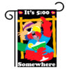 Happy Hour Parrot Garden Flag
