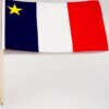 Acadia 12"x18" Handheld Stick Flags 100% Polyester and Double Stiched around the edges with a 24in Wooden Pole.