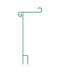 Deluxe Dark Green Garden Flag Pole 17"x44"