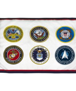 Armed Forces 6 Branch 2'x3' Printed Nylon Flag, 2' x 3' Armed Forces Flag Nylon