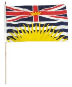 British Columbia Canadian Province 12"x18" Stick Flag