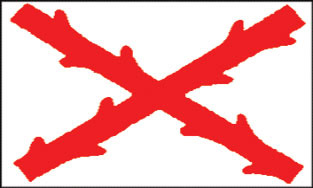 Burgandy Cross 3x5' Poly Flag