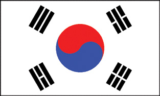Korea South 2x3' Poly Flag