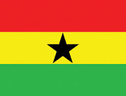 Ghana 12"x18" Stick Flag
