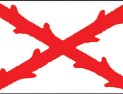 Burgandy Cross 12"x18" Stick Flag