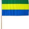GABON 12X18 INCH HANDHELD STICK FLAG