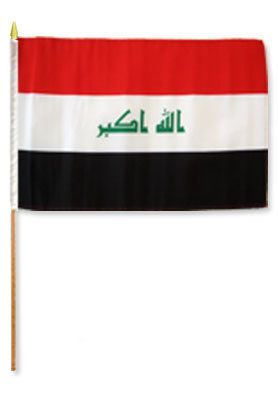 IRAQ 12X18 INCH HANDHELD STICK FLAG