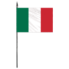 Italy 4"x6" Stick Flag, Italy Stick Flag, Italy Miniature Flag