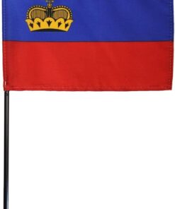 Liechtenstein 4"x6" Stick Flag, 4" x 6" Liechtenstein stick flag, Liechtenstein Miniature Flag, Liechtenstein Desktop Flag, Liechtenstein Classroom Flag
