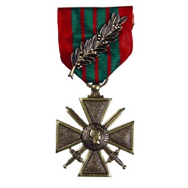 Medal, Croix de Guerre (War Cross) 1914-18