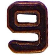 3/16" Bronze Air Medal Numerals   9