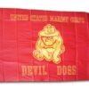 Marine Devil Dogs Flag, USMC Bulldog 2x3' Poly Flag, USMC Bulldog 2x3' Flag, USMC Bulldogs 2x3' Flag