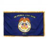 3' x 5' printed nylon merchant marines flag with pole sleeve & gold fringe