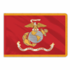 Perma-Nyl 3'x5' Nylon Indoor Marines Flag, US Marines Indoor Nylon 3' x 5' with Pole Hem and Gold Fringe Flag, USMC Indoor Fringed Flag