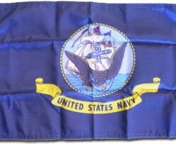 Navy Boat Flag 12x18 inch Nylon Canvas Header Two Brass Grommets, Navy Nautical Flag, Navy 12"X18" Nylon Flag