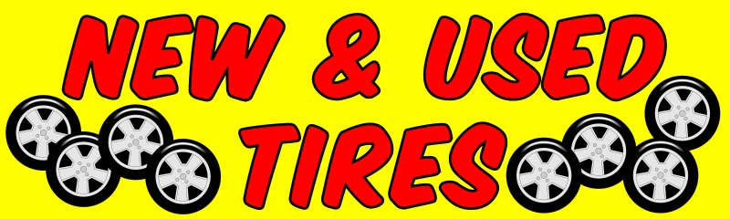 3' x 10' New And Used Tires Banner