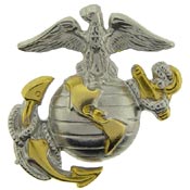 USMC Silver Emb (left) Collar Size
