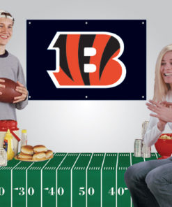 2'x3' Bengals Banner + Vinyl Tablecloth