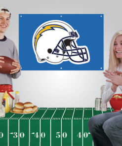 2'x3' Chargers Banner + Vinyl Tablecloth