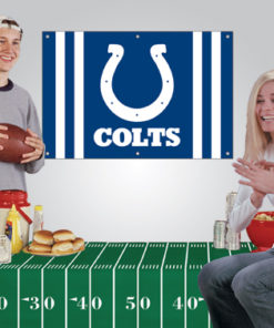 2'x3' Colts Banner + Vinyl Tablecloth