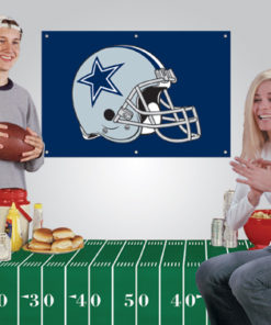 2'x3' Cowboys Banner + Vinyl Tablecloth