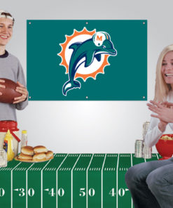 2'x3' Dolphins Banner + Vinyl Tablecloth