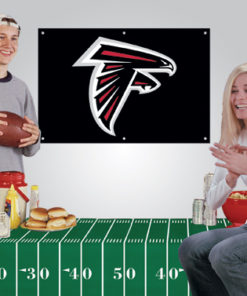 2'x3' Falcons Banner + Vinyl Tablecloth