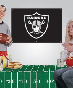2'x3' Raiders Banner + Vinyl Tablecloth