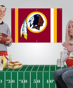 Redskins 2'x3' Banner + Vinyl Tablecloth