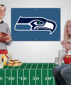 2'x3' Seahawks Banner + Vinyl Tablecloth