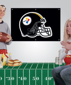 2'x3' Steelers Banner + Vinyl Tablecloth