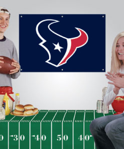 2'x3' Texans Banner + Vinyl Tablecloth