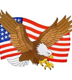 USA Flag and Eagle. 10 1/5" wide