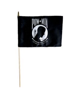 12" x 18" US Military POW Stick Flag - Mounted on 24" Wooden Stick