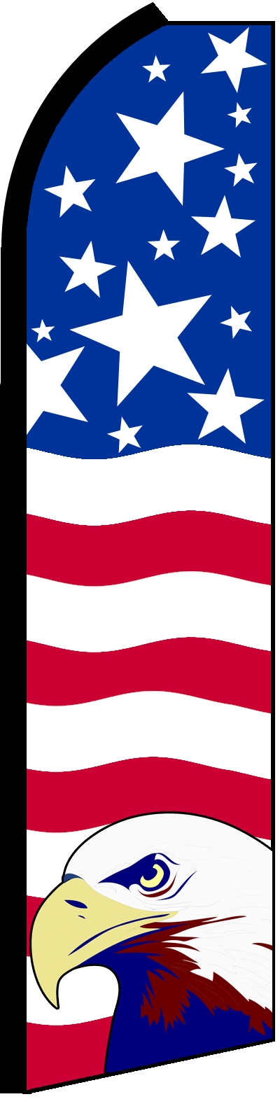 38'' x 138'' Pat Eagle Horiz Swooper Flag
