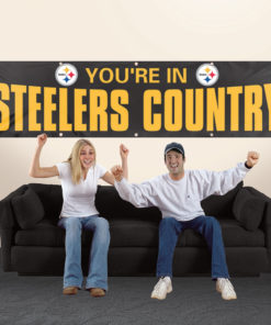Pittsburgh Steelers Giant 8' x 2' Banner Black