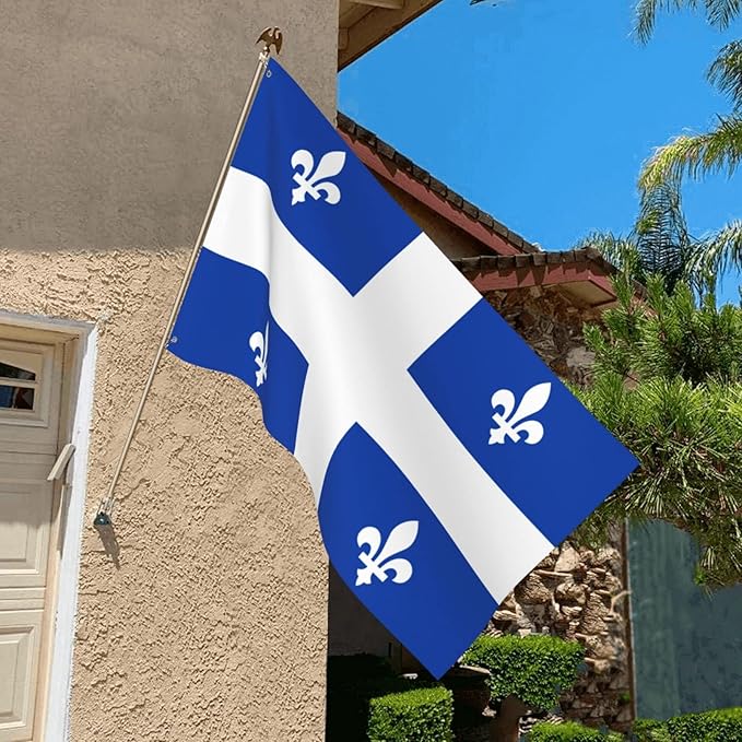 Quebec 2x3ft Poly Flag, Quebec Flag 2x3 ft Polyester Canadian Province