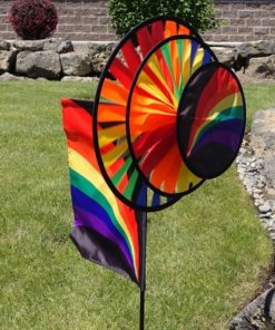 Rainbow Dual Wheel Spinner with Garden Flag