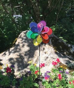 13" Rainbow Sparkle Windee Wheelz and Flower Spinner