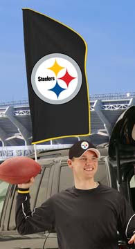 Steelers 42"x20" Tailgate Flag, Steelers Tailgate Flag