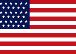 5 x 8 43 Stars Old Glory w/ Pole Hem & Fringe Nylon Flag