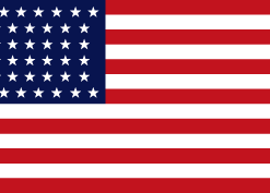 5 x 8 44 Stars Old Glory w/ Pole Hem Nylon Flag