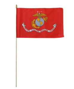 USMC 12x18" Stick Flag, Marine Corps Stick Flag 12x18, US Marine Corps Stick Flag, Marines 12"X18" Stick Flag, U.S. Marine Corps Mounted Stick Flags