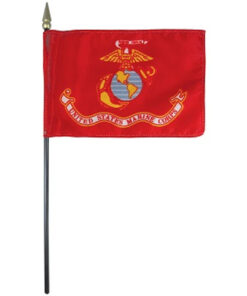 USMC 4x6" Stick Flag, Marine Corps Stick Flag 4x6, US Marine Corps Stick Flag, Marines 4"X6" Stick Flag, U.S. Marine Corps Mounted Stick Flags