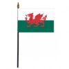 4 in. X 6 in. Wales Mounted on a 10 in. Black Staff with Gold Spear tip