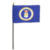 4" x 6" US Military Air Force Stick Flag - Mounted on 12" Plastic Stick